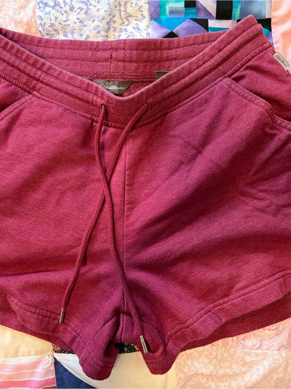 Eddie Bauer Women's Drawstring Burgundy Athletic Shorts